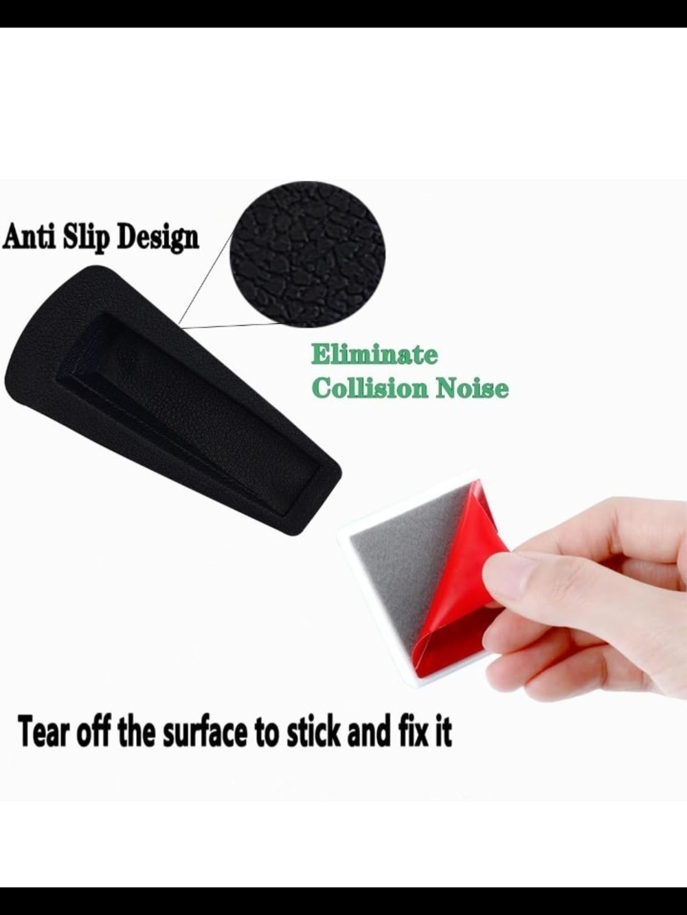 Set of Black and White Door Wedges (4-Pack) - Picture 3 of 6